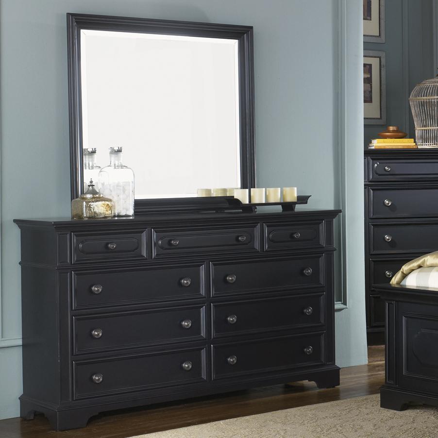 Nine Drawer Dresser and Mirror Set by Liberty Furniture Wolf and